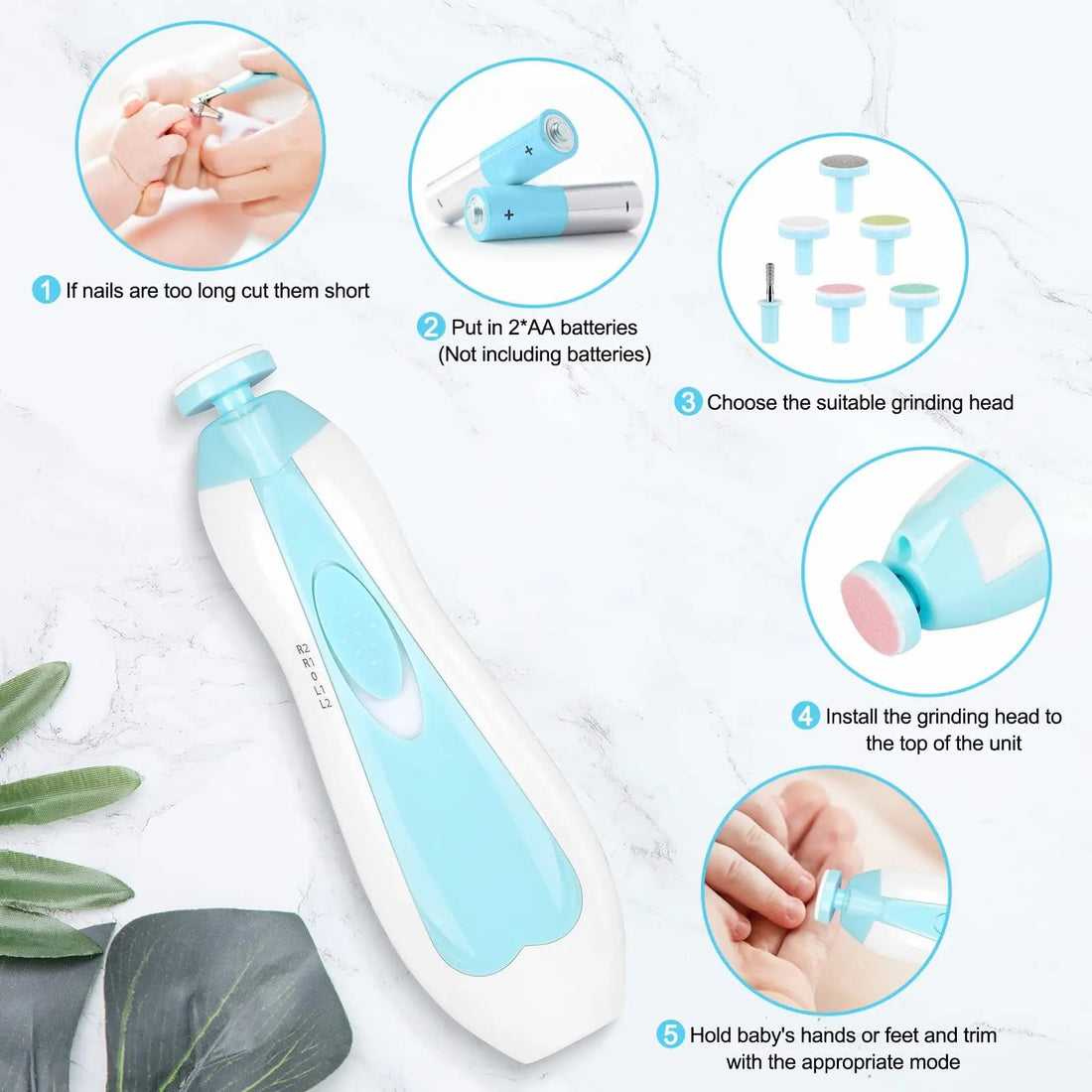 Safe & Gentle Baby Electric Nail Trimmer – Perfect for Newborns & Toddlers