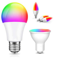 Smart LED Bulb Voice-Controlled Dimmable Lighting with Alexa, Google Home - Choose from RGB Colors, 9W, 12W, or 15W Options (A60/A19 E26/E27/B22)