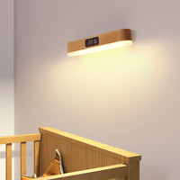 LED Magnetic Wall Light with Dimmable Glow, Rechargeable Battery, Remote Control, and Built-in Clock