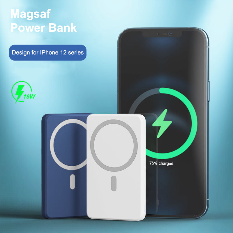 Wireless Charger Power Bank 5000/10000mAh Dual USB Magnetic Powerbank for iPhone 12 Charging