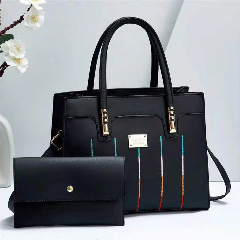 2 Piece Luxury Leather Tote Product Women Handbag Set Bags