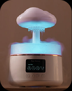 USB-Powered Smart Mushroom Humidifier 300ml Water Drip Rain Feature