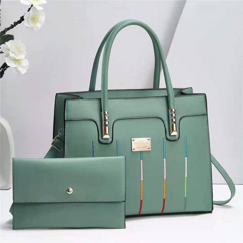 2 Piece Luxury Leather Tote Product Women Handbag Set Bags