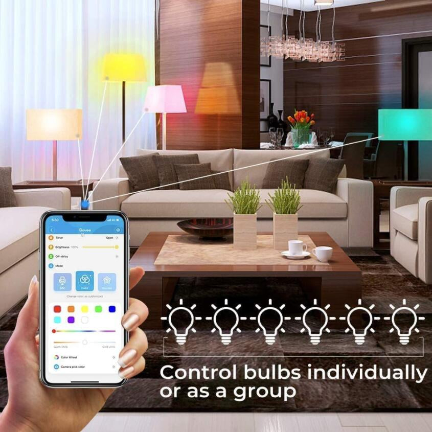 Smart LED Bulb Voice-Controlled Dimmable Lighting with Alexa, Google Home - Choose from RGB Colors, 9W, 12W, or 15W Options (A60/A19 E26/E27/B22)