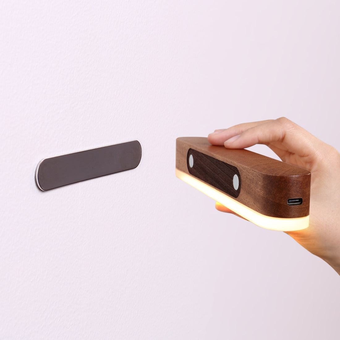 LED Magnetic Wall Light with Dimmable Glow, Rechargeable Battery, Remote Control, and Built-in Clock