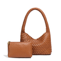 NEW design fashion trends ladies high-end PU Leather woven wrist hand bag for women