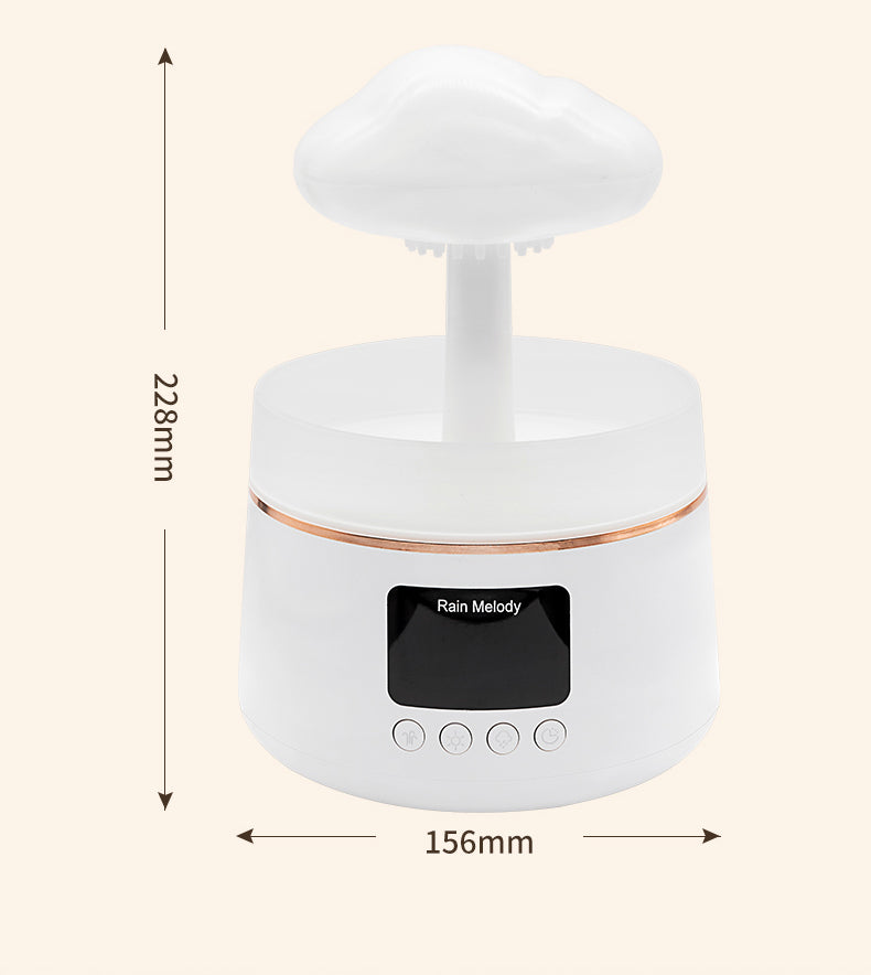 USB-Powered Smart Mushroom Humidifier 300ml Water Drip Rain Feature