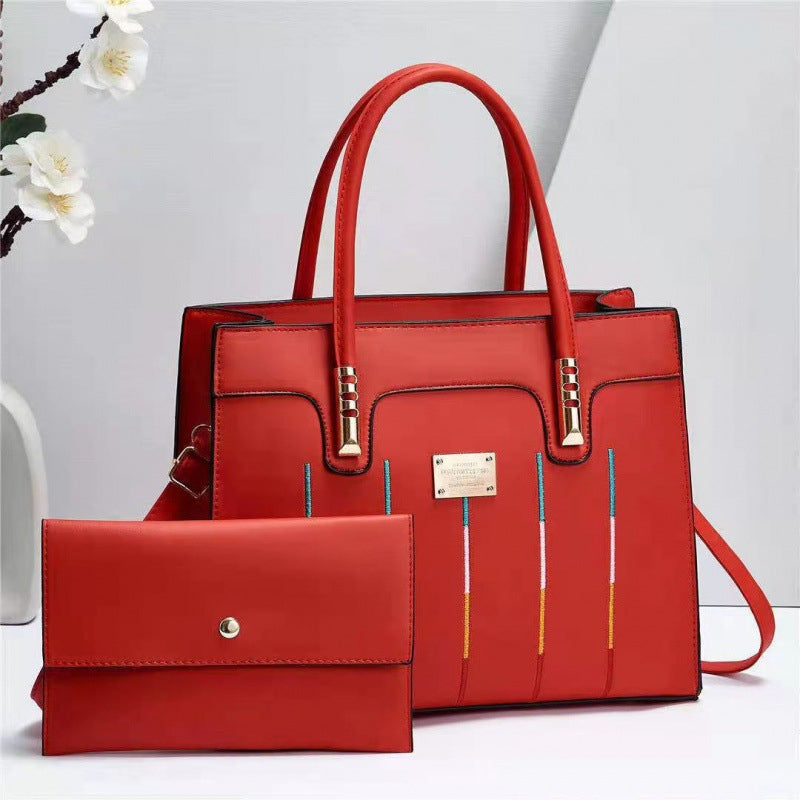 2 Piece Luxury Leather Tote Product Women Handbag Set Bags