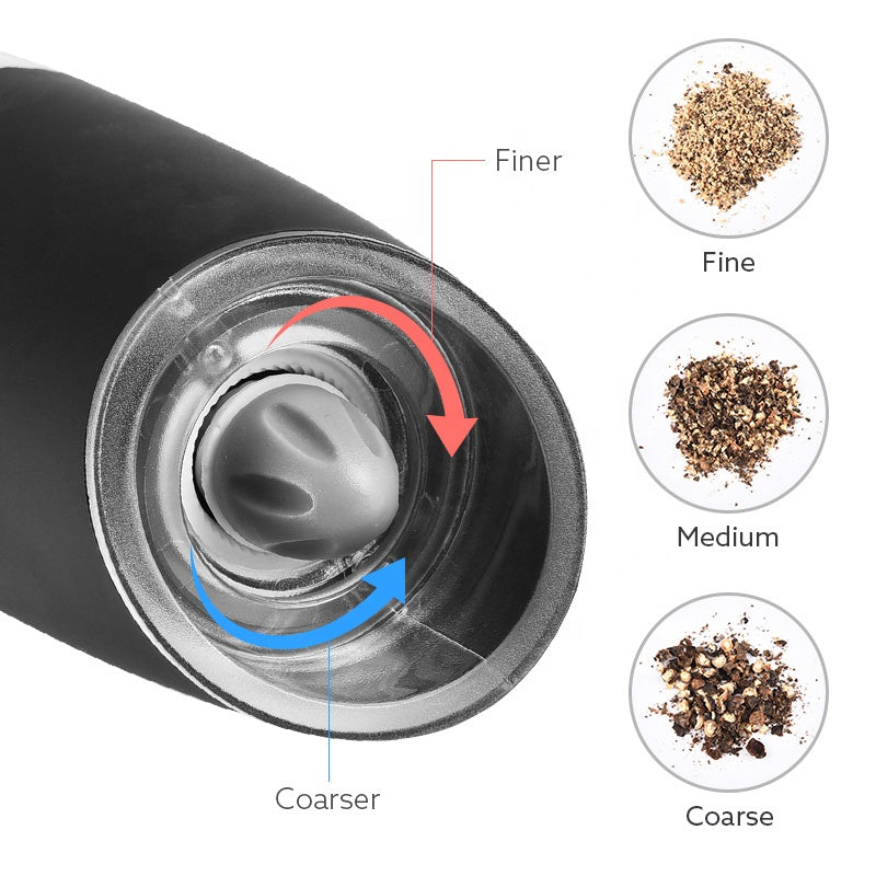 Effortless Seasoning Illuminate Your Culinary Experience with our Gravity Electric Pepper & Salt Grinder Mill