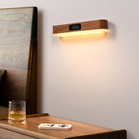 LED Magnetic Wall Light with Dimmable Glow, Rechargeable Battery, Remote Control, and Built-in Clock