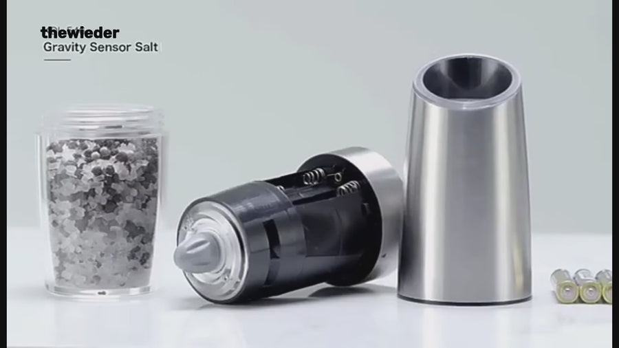 Effortless Seasoning Illuminate Your Culinary Experience with our Gravity Electric Pepper & Salt Grinder Mill